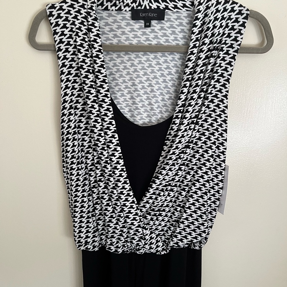 Karen Kane Black and White Houndstooth Pantsuit